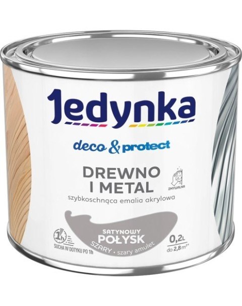 JEDYNKA DECO&PROTECT DREWNO I METAL SAT SZARY 0,2L JEDYNKA DECO&PROTECT DREWNO I METAL SAT SZARY 0,2L