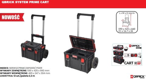 SKRZYNKA NARZĘDZIOWA QBRICK SYSTEM PRIME CART SKRZYNKA NARZĘDZIOWA QBRICK SYSTEM PRIME CART