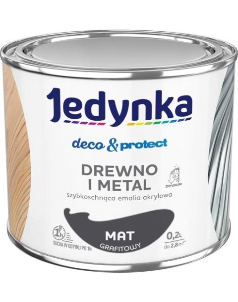 JEDYNKA DECO&PROTECT DREWNO I METAL MAT GRAFITOWY 0,2L JEDYNKA DECO&PROTECT DREWNO I METAL MAT GRAFITOWY 0,2L