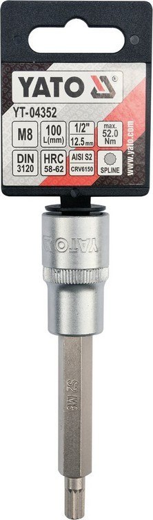KLUCZ TRZPIENIOWY SPLINE 1/2' M8 L100MM KLUCZ TRZPIENIOWY SPLINE 1/2' M8 L100MM