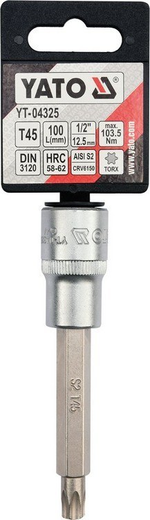 KLUCZ TRZPIENIOWY TORX 1/2' T45 L100MM KLUCZ TRZPIENIOWY TORX 1/2' T45 L100MM