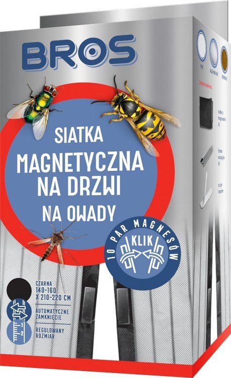 BROS SIATKA MAGNETYCZNA NA DRZWI KLIK 100*220 CZARNA BROS SIATKA MAGNETYCZNA NA DRZWI KLIK 100*220 CZARNA