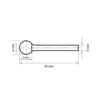 FREZ SPIEKOWY 'D' KULISTY 0403.03 Z7 STEEL