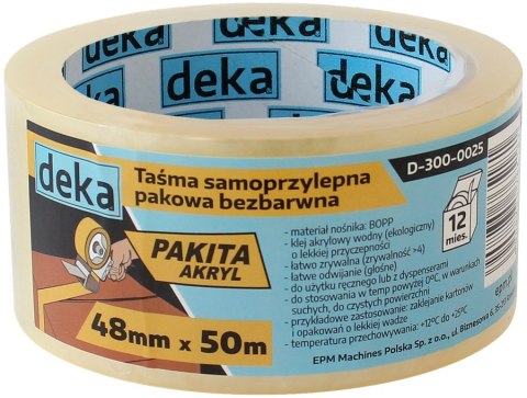 TAŚMA PAKOWA BEZBARWNA 48MM*50M TAŚMA PAKOWA BEZBARWNA 48MM*50M