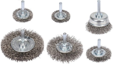 ZESTAW SZCZOTEK NA WIERTARKĘ INOX, 6SZT. ZESTAW SZCZOTEK NA WIERTARKĘ INOX, 6SZT.