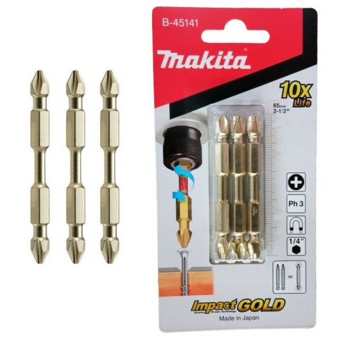 PODWÓJNA KOŃCÓWKA MAGNETYCZNA DO WKRĘTAKA PH3-65MM 3 SZT. IG PODWÓJNA KOŃCÓWKA MAGNETYCZNA DO WKRĘTAKA PH3-65MM 3 SZT. IG