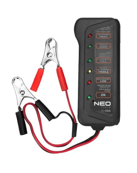 TESTER AKUMULATORÓW I ŁADOWANIA 12V LED