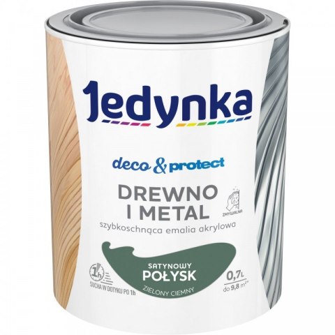 JEDYNKA DECO&PROTECT DREWNO I METAL SATYNA ZIELONY CIEM 0,7L JEDYNKA DECO&PROTECT DREWNO I METAL SATYNA ZIELONY CIEM 0,7L
