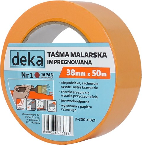 TAŚMA RYŻOWA MALARSKA IMPREGNOWANA 38MM*50M TAŚMA RYŻOWA MALARSKA IMPREGNOWANA 38MM*50M