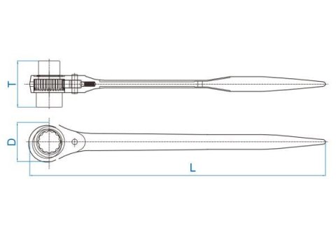 DWUSTRONNY KLUCZ NASADKOWY Z GRZECHOTKĄ 27*30MM, DŁ. 402MM DWUSTRONNY KLUCZ NASADKOWY Z GRZECHOTKĄ 27*30MM, DŁ. 402MM