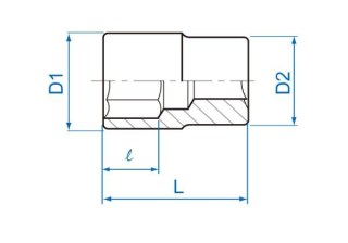 NASADKA KRÓTKA 1/4'' 5/16'' 6-KĄTNA CHROMOWANA