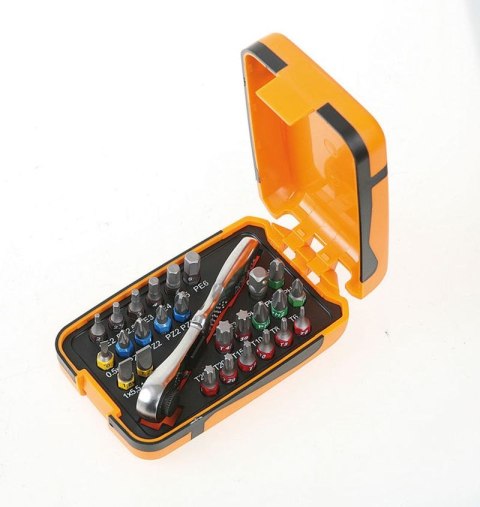 ZESTAW KOŃCÓWEK WKRĘTAKOWYCH 1/4'' Z UCHWYTEM, 27EL. ZESTAW KOŃCÓWEK WKRĘTAKOWYCH 1/4'' Z UCHWYTEM, 27EL.