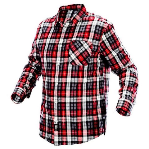 KOSZULA FLANELOWA KRATA CZERWONO-CZARNO-BIAŁA ROZMIAR XL KOSZULA FLANELOWA KRATA CZERWONO-CZARNO-BIAŁA ROZMIAR XL