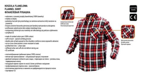 KOSZULA FLANELOWA KRATA CZERWONO-CZARNO-BIAŁA ROZMIAR M KOSZULA FLANELOWA KRATA CZERWONO-CZARNO-BIAŁA ROZMIAR M