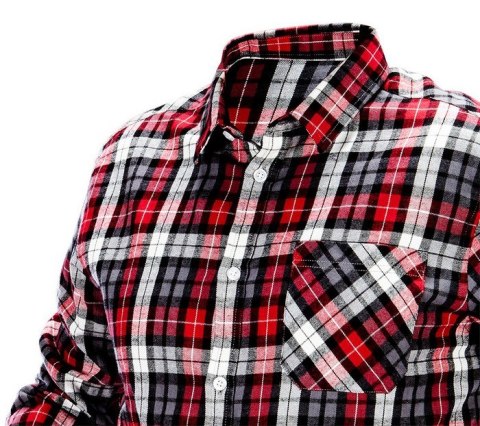 KOSZULA FLANELOWA KRATA CZERWONO-CZARNO-BIAŁA ROZMIAR M KOSZULA FLANELOWA KRATA CZERWONO-CZARNO-BIAŁA ROZMIAR M