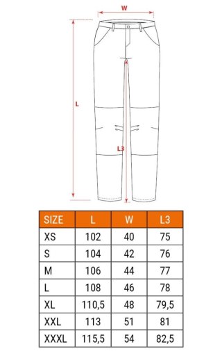 SPODNIE ROBOCZE DO PASA 100% BAWEŁNA ROZMIAR XXL