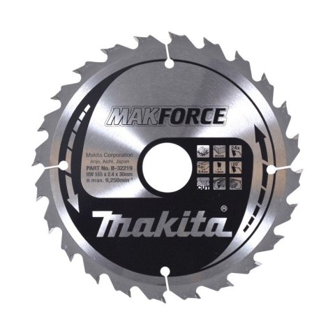 PIŁA SPIEKOWA DO DREWNA MAKFORCE 165*30MM 24Z PIŁA SPIEKOWA DO DREWNA MAKFORCE 165*30MM 24Z