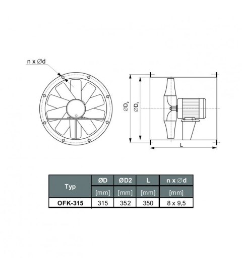 WENTYLATOR OFK-315/2A 1F WENTYLATOR OFK-315/2A 1F