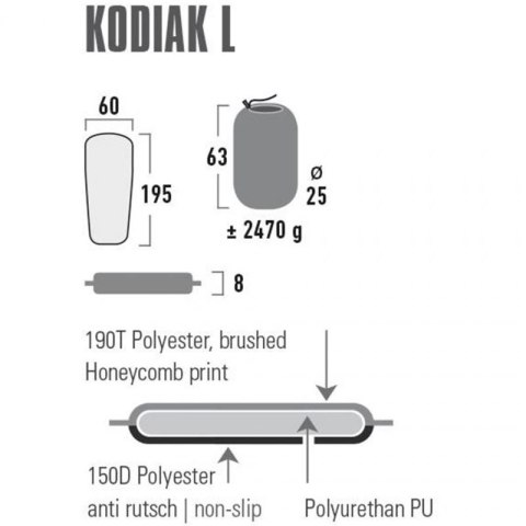 Mata Samopompująca High Peak Kodiak L 195x60x8 41130