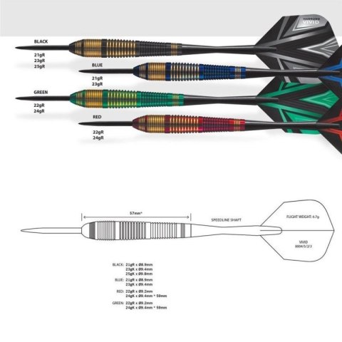 Rzutki Harrows Vivid Steeltip HS-TNK-000013773 Rzutki Harrows Vivid Steeltip HS-TNK-000013773