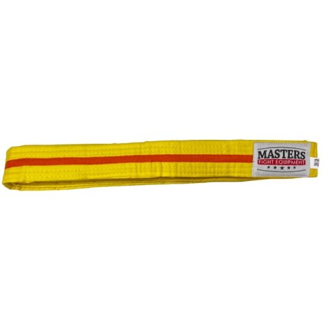 Pas do kimona MASTERS żółty z pomarańczową lamówką 06224-280040704 Pas do kimona MASTERS żółty z pomarańczową lamówką 06224-280040704