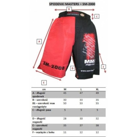 Spodenki do MMA Masters SM-2000 M 062000-M Spodenki do MMA Masters SM-2000 M 062000-M