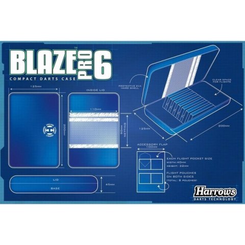 Pokrowiec na rzutki Harrows Blaze Pro 6 Case BLAZEPRO6 Pokrowiec na rzutki Harrows Blaze Pro 6 Case BLAZEPRO6