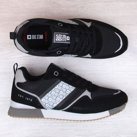 Skórzane buty sportowe Big Star M INT1872 czarne Skórzane buty sportowe Big Star M INT1872 czarne