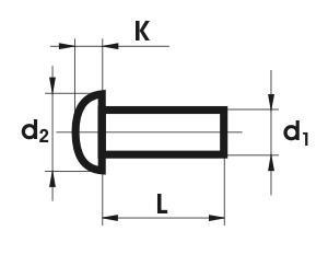 NIT ALUMINIOWY PEŁNY Z ŁBEM KULISTYM 4.0*16 MM NIT ALUMINIOWY PEŁNY Z ŁBEM KULISTYM 4.0*16 MM