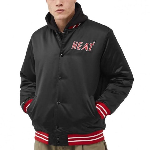 Kurtka Mitchell & Ness NBA Heavyweight Satin Jacket Miami Heat M OJBF3413-MHEYYPPPBLCK Kurtka Mitchell & Ness NBA Heavyweight Satin Jacket Miami Heat M OJBF3413-MHEYYPPPBLCK