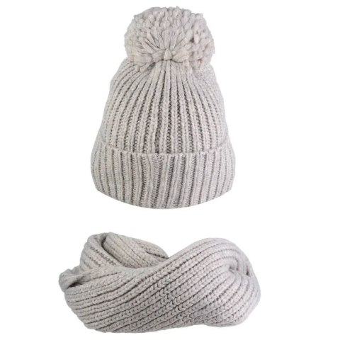 Zestaw czapka i szalik UGG Chunky Rib Knit Beanie Pom Set 21883-LGRY Zestaw czapka i szalik UGG Chunky Rib Knit Beanie Pom Set 21883-LGRY