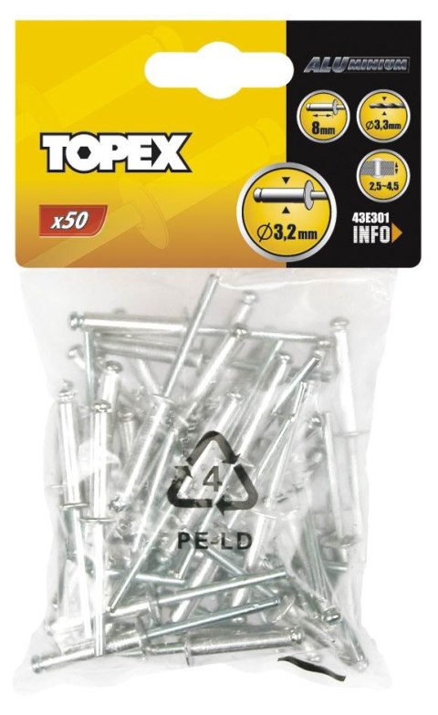 NITY ALUMINIOWE OP-50SZT 3.2*10MM NITY ALUMINIOWE OP-50SZT 3.2*10MM