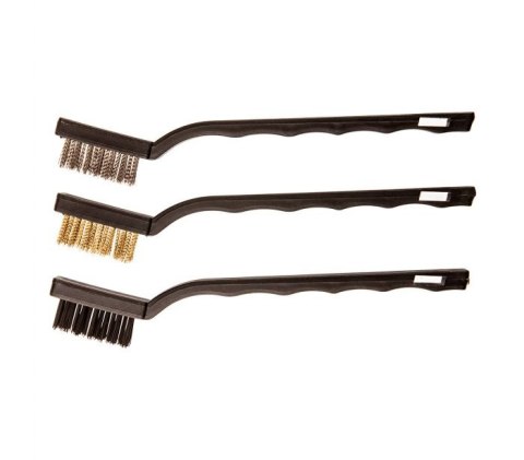 SZCZOTKI 180MM MIX 3 SZTUKI MIEDŹ STAL NYLON SZCZOTKI 180MM MIX 3 SZTUKI MIEDŹ STAL NYLON