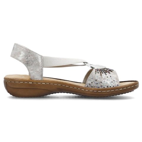 Komfortowe sandały Rieker W RKR673 metallic