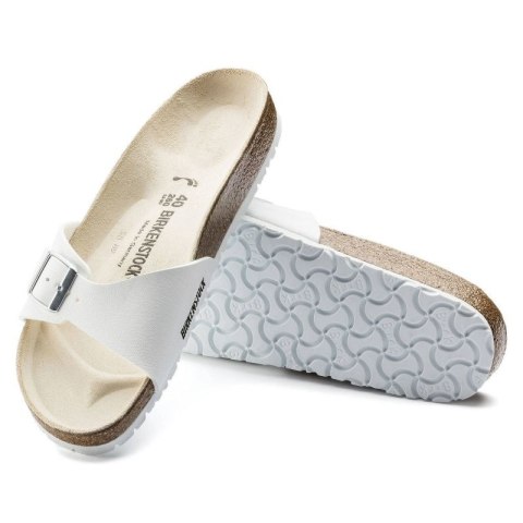 Klapki damskie Birkenstock Madrid Birko-Flor White białe regular szerokie (0040731)