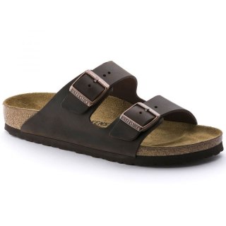 Klapki damskie/męskie brązowe Birkenstock Arizona Nubuk Habana narrow wąskie (52533)