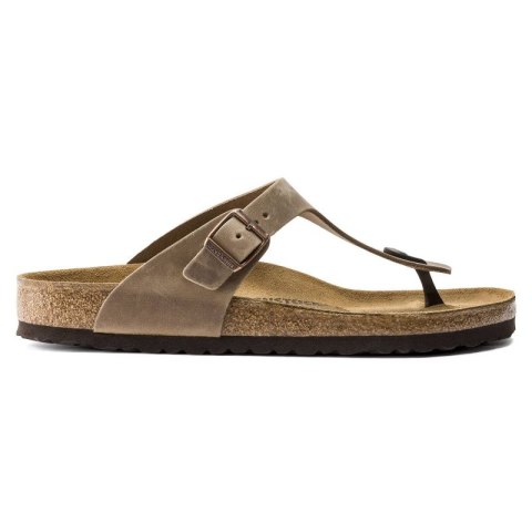 Japonki damskie Birkenstock Gizeh Oiled Leather Tabacco Brown Narrow wąskie (0943813)