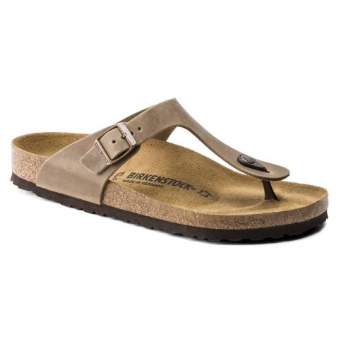 Japonki damskie Birkenstock Gizeh Oiled Leather Tabacco Brown Narrow wąskie (0943813)