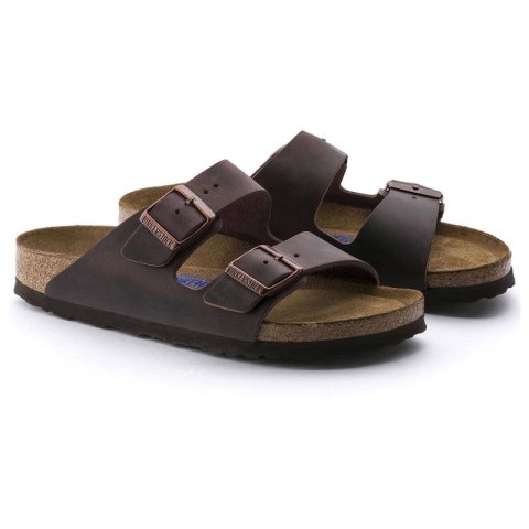 Klapki damskie Birkenstock Arizona Soft Footbed Oiled Leather Habana narrow wąskie (0452763)