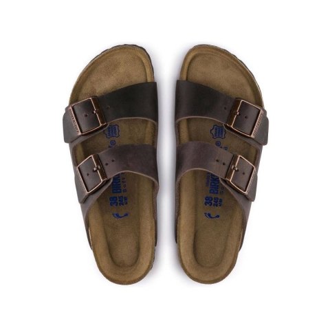 Klapki damskie Birkenstock Arizona Soft Footbed Oiled Leather Habana narrow wąskie (0452763)
