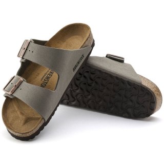 Klapki damskie/męskie Birkenstock Arizona Birko-Flor Nubuck Stone regular szerokie szare (0151211)