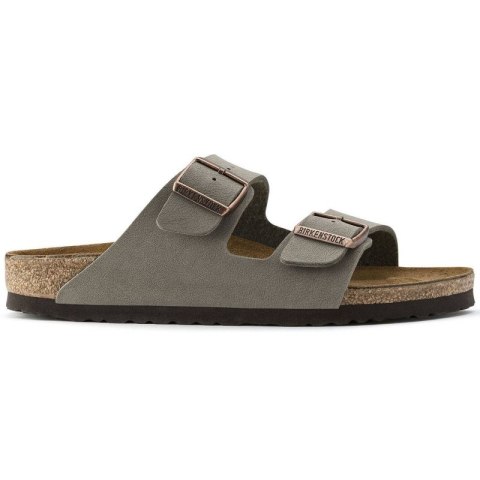 Klapki damskie/męskie Birkenstock Arizona Birko-Flor Nubuck Stone regular szerokie szare (0151211)