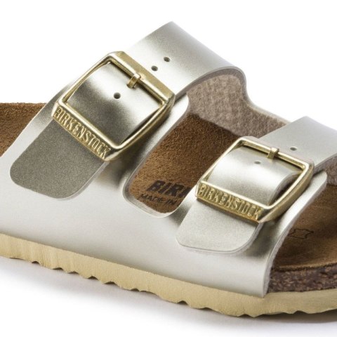 Klapki dziewczęce Birkenstock Arizona Kids Birko-Flor Electric Metallic Gold narrow wąskie (1014841)