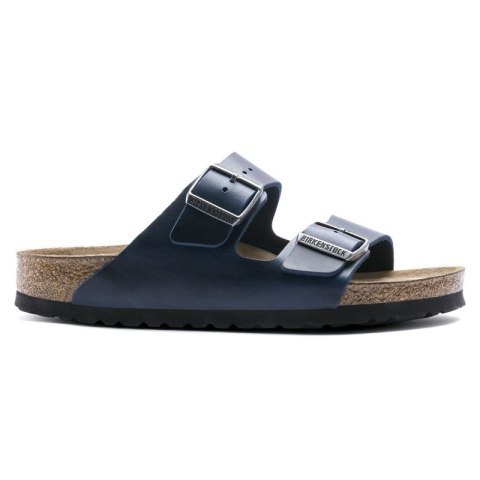 Klapki Birkenstock Arizona Soft Footbed Oiled Leather Narrow damskie/męskie Blue Niebieskie na wąską stopę olejowana skóra (1013