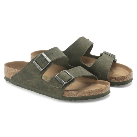 Klapki Birkenstock Arizona Vegan Microfaser Regular damskie-męskie Desert Dust Thyme na szeroką stopę wegańskie (1024550)