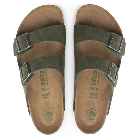 Klapki Birkenstock Arizona Vegan Microfaser Regular damskie-męskie Desert Dust Thyme na szeroką stopę wegańskie (1024550)