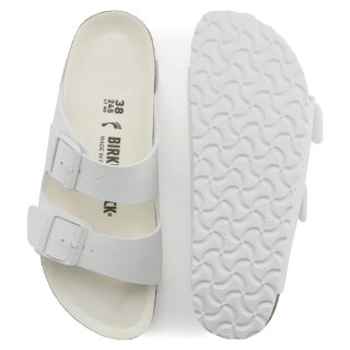 Klapki damskie/męskie Birkenstock Arizona Birko-Flor Regular na szeroką stopę na lato białe (1019061)