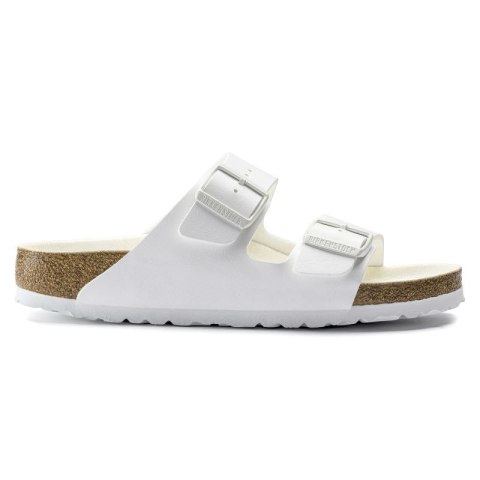 Klapki damskie/męskie Birkenstock Arizona Birko-Flor Regular na szeroką stopę na lato białe (1019061)