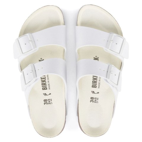 Klapki damskie/męskie Birkenstock Arizona Birko-Flor Regular na szeroką stopę na lato białe (1019061)
