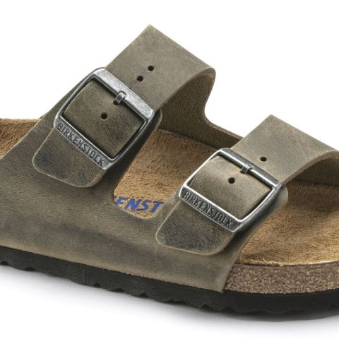 Klapki damskie/męskie Birkenstock Arizona Soft Footbed Oiled Leather Narrow Faded Khaki na wąską stopę olejowana skóra (1019377) Klapki damskie/męskie Birkenstock Arizona Soft Footbed Oiled Leather Narrow Faded Khaki na wąską stopę olejowana skóra (1019377)
